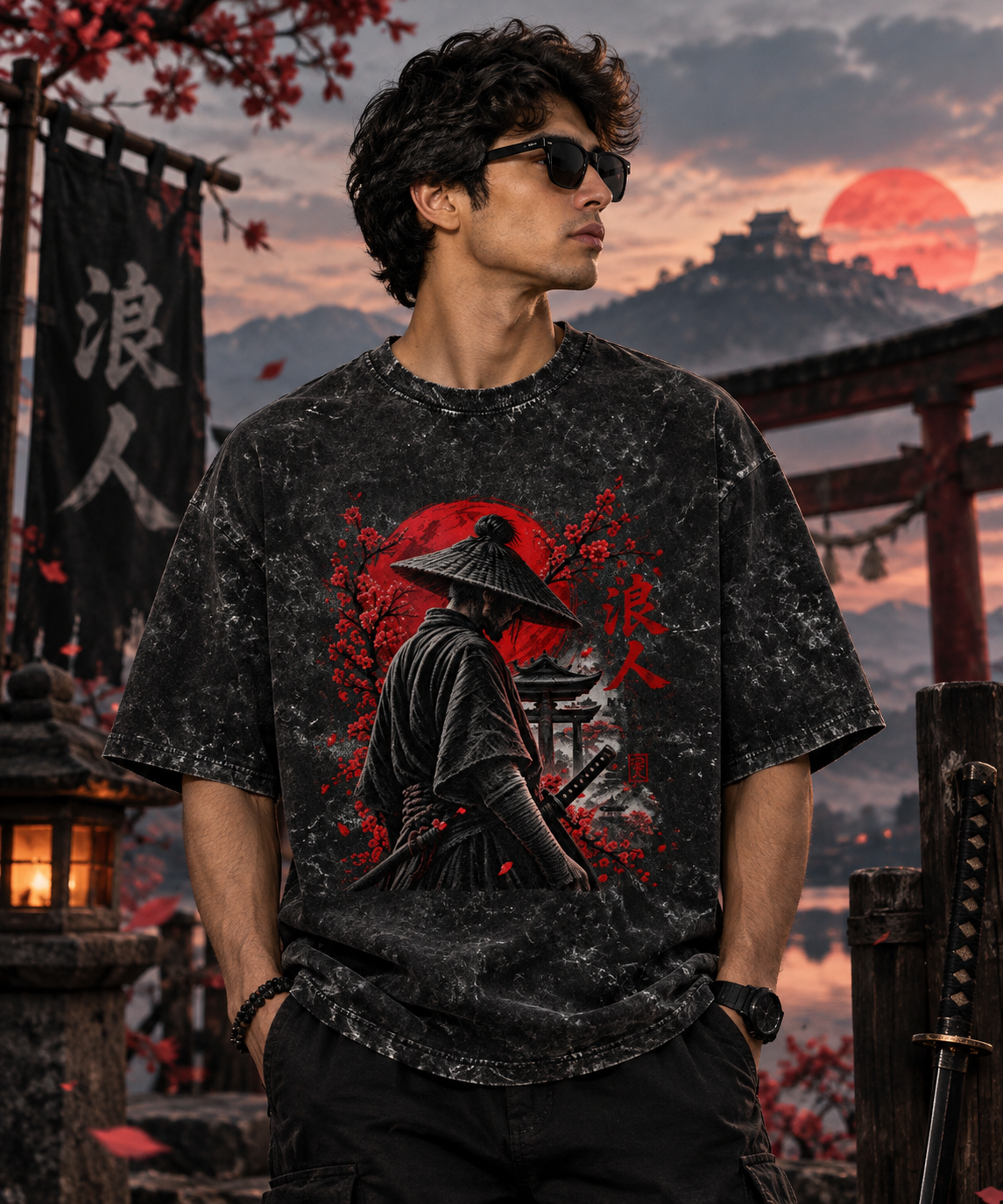Wildverse | Ronin Acid Wash Oversized T-Shirt