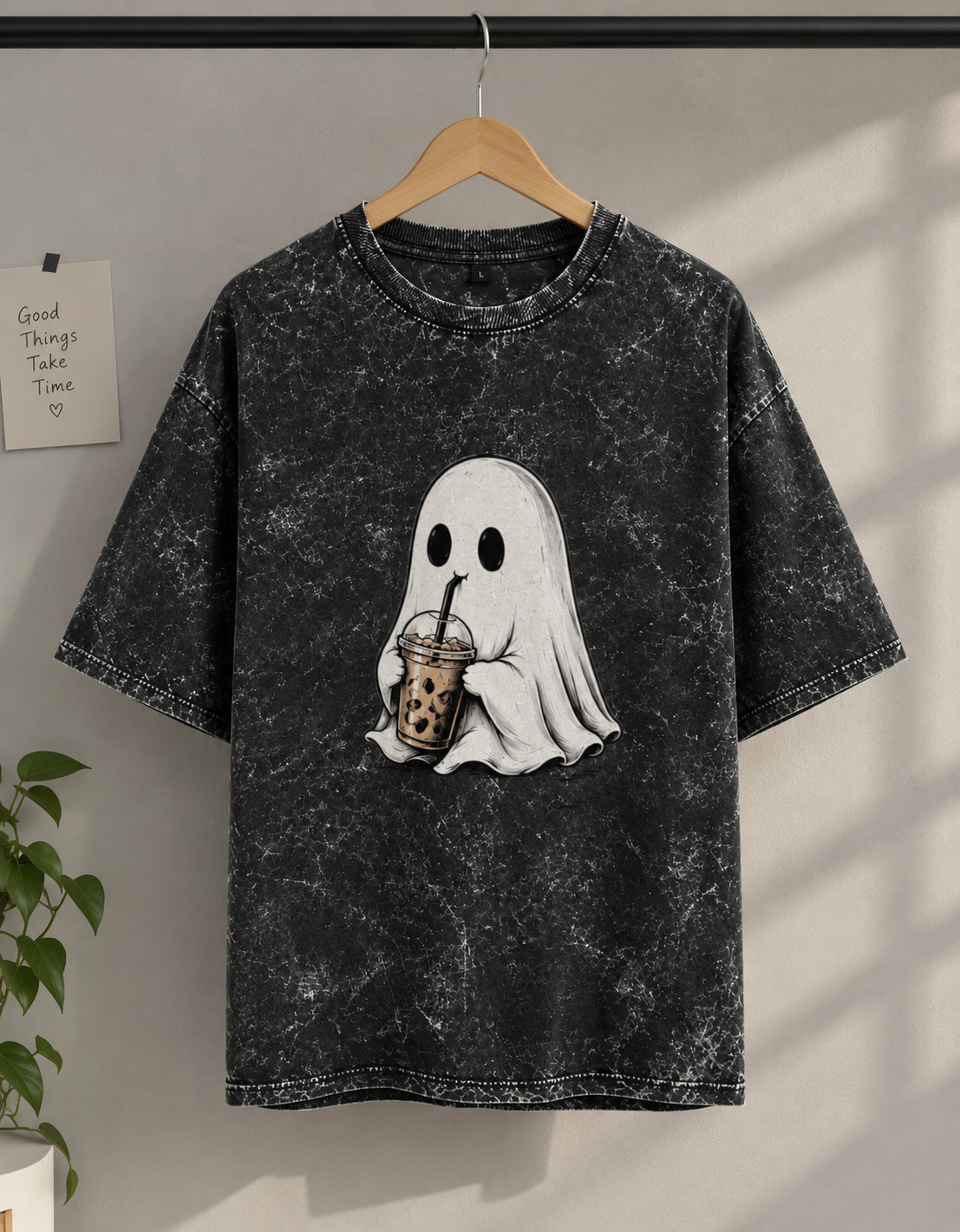 Wildverse | Ghost Acid Wash Oversized T-Shirt.