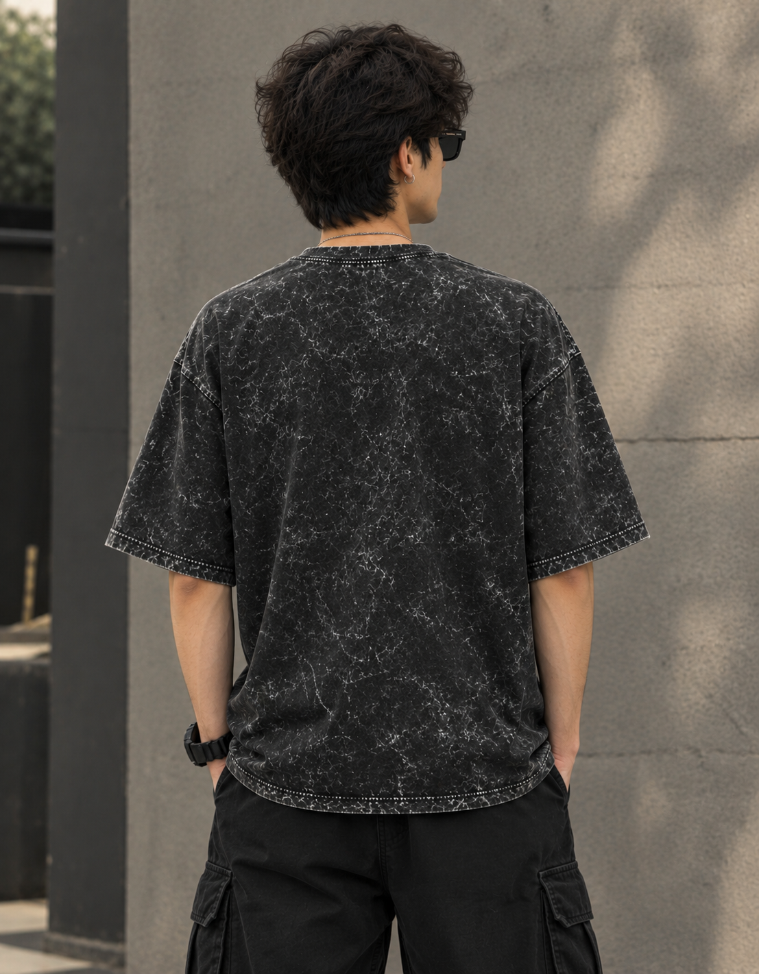Wildverse | Ghost Acid Wash Oversized T-Shirt.